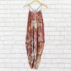 Hand Dyed Artisan Small Earthy Ice Dyed Harem Romper Hot Shot Festival Tie Dye